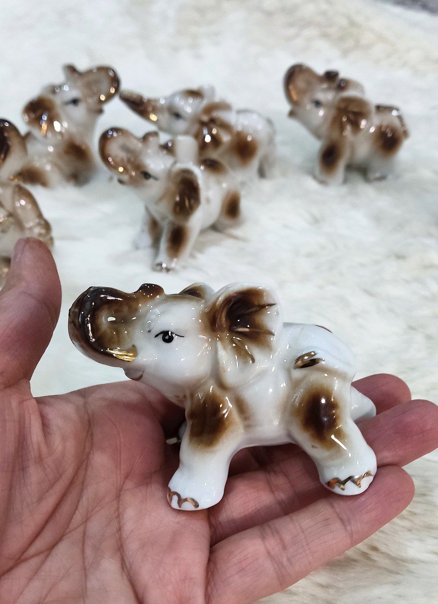 مجسمه کاروان فیل جنس چینی درجه یک