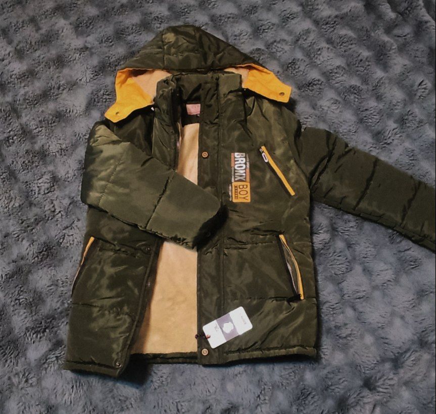 کاپشن پسرانه سبز زیتونی سایز ۷۵