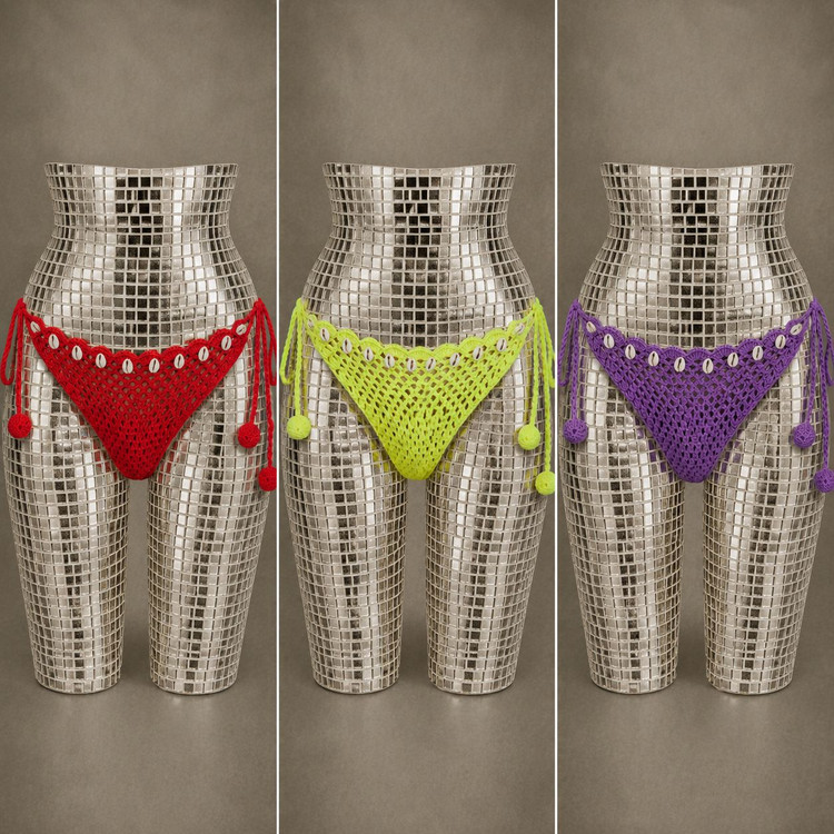 ست سوتین شورت بافتنی قلاب بافی